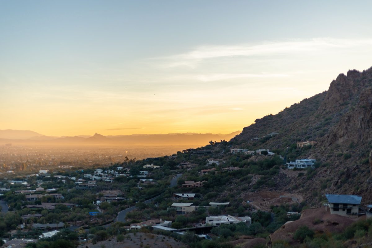 Arizona homes at sunset